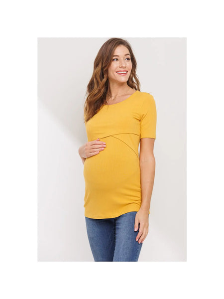 Ribbed Double Layered Bust Nursing Top