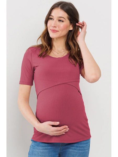Ribbed Double Layered Bust Nursing Top