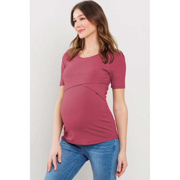 Ribbed Double Layered Bust Nursing Top