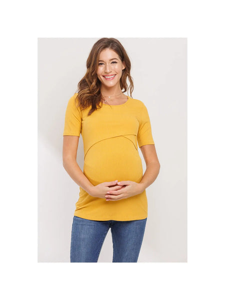 Ribbed Double Layered Bust Nursing Top
